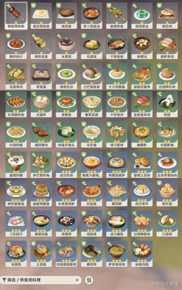 《原神》3.5版本新增食谱整理