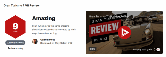 《GT7》VR版IGN9分：如果要买PSVR2就买这个游戏！