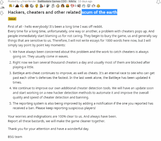《逃离塔科夫》官方称作弊者是人渣 公布名单让玩家羞辱