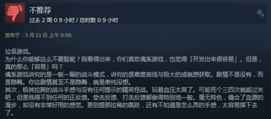 类魂《枯瑟信仰》Steam褒贬不一：谁的毕业作品？