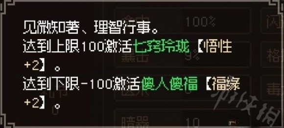 《大侠立志传》品格属性效果一览