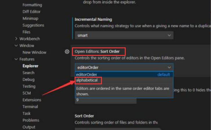 vscode如何将列表页字母排序-vscode将列表页字母排序的方法