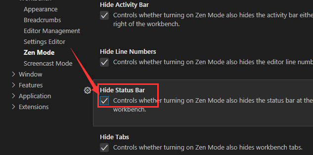 vscode怎么隐藏状态栏-vscode隐藏状态栏的方法