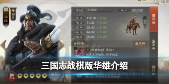 《三国志战棋版》华雄怎么样 武将华雄强度分析和战法推荐及介绍
