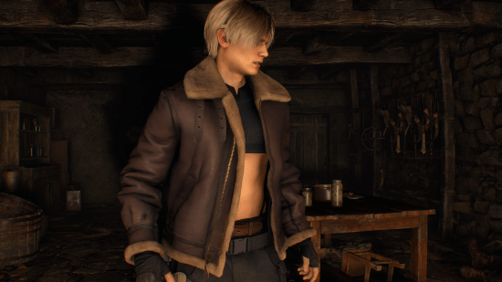 《生化危机4：重制版》里昂露脐装MOD：八块腹肌清晰可见