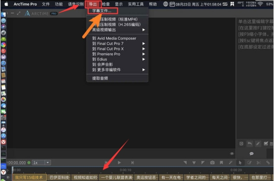 arctime怎么将字幕修改为srt格式-将字幕修改为srt格式的方法