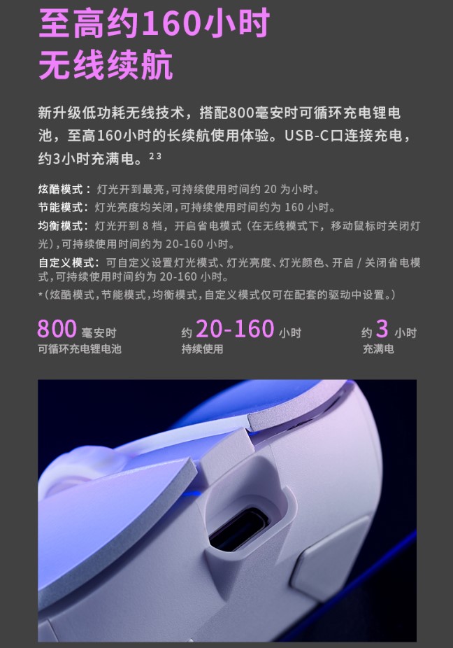 经典复刻设计语言  雷柏V300W有线无线双模RGB游戏鼠标详解