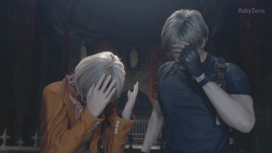 《生化危机4：重制版》碍事梨出场合集 奶凶奶凶的她有点可爱