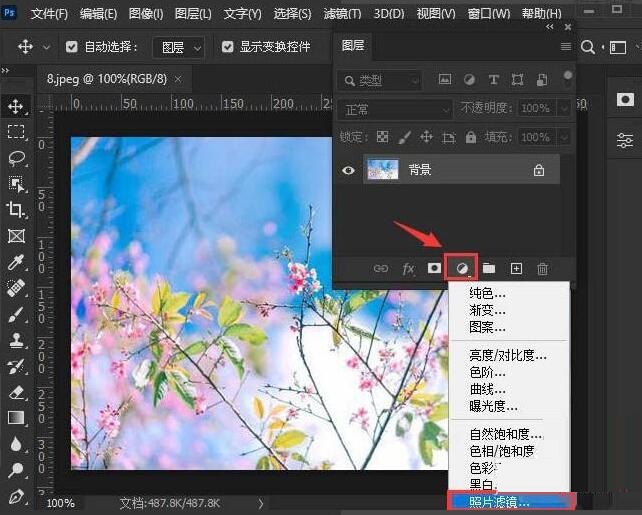 ps2021如何设置照片滤镜-ps2021设置照片滤镜的方法