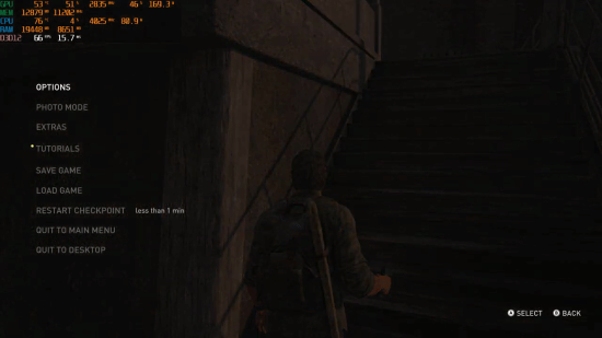PC《最后生还者：第一部》4080 4K帧率测试 DLSS效果出色