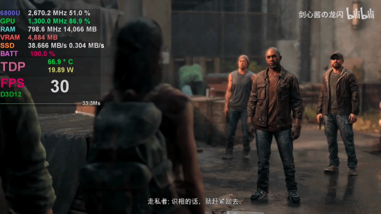 国产WIN掌机玩PC版《最后生还者 第一部》：30帧完美运行