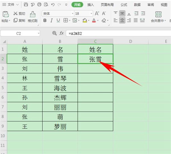 在Excel表格中怎么合并姓名-Excel表格中合并姓名的方法