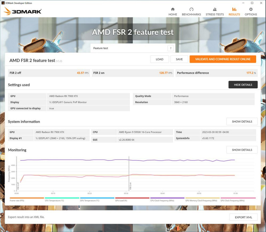 3DMark的AMD FSR功能测试现已可用