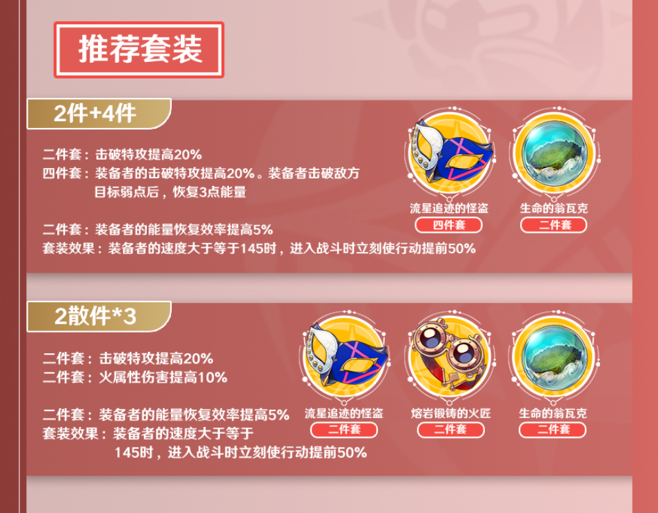 崩坏星穹铁道艾丝妲遗器词条推荐 艾丝妲遗器词条用什么好