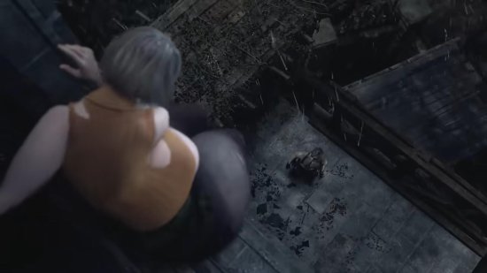《生化危机4：重制版》Mod：400斤艾什莉空中跃下 里昂能否接住？