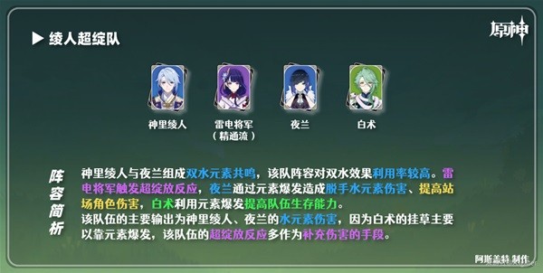 《原神》白术武器及圣遗物搭配推荐 白术队伍怎么搭配
