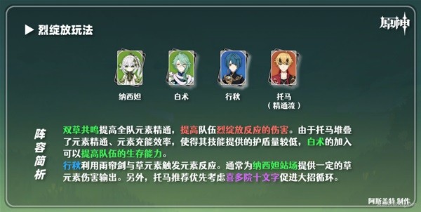 《原神》白术武器及圣遗物搭配推荐 白术队伍怎么搭配
