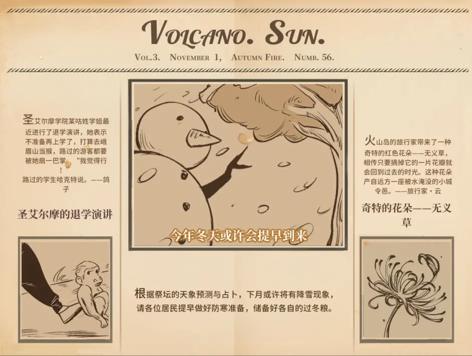 《火山的女儿》游戏共有多少份报纸？全报纸收集一览