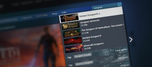 Steam搜索功能更新：优化错别字处理 支持系列检索