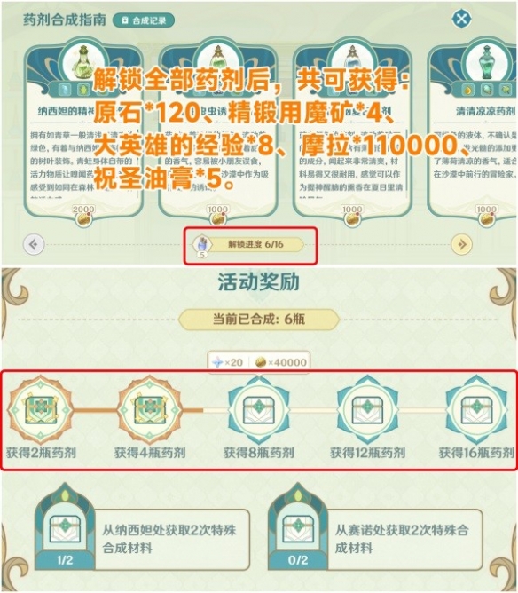 《原神》熠金妙剂全配方一览  配方什么样？