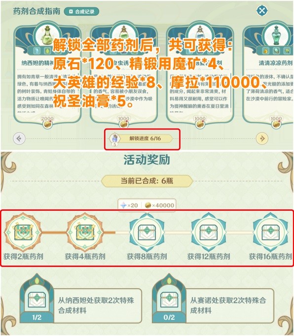 《原神》熠金妙剂全配方一览