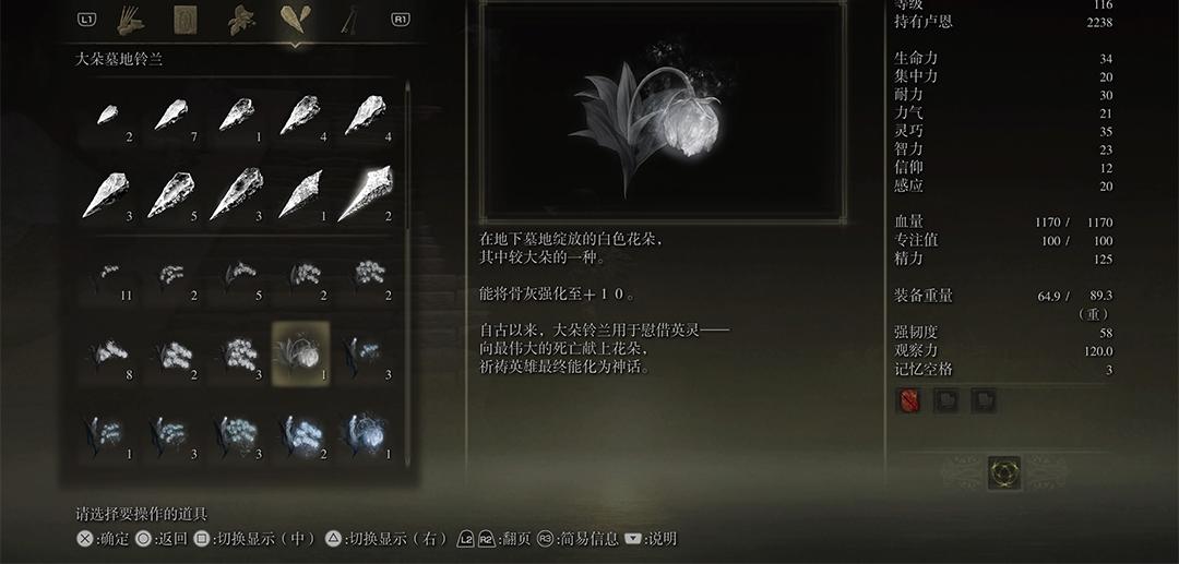 《艾尔登法环》如何获得大朵墓地铃兰（将普通骨灰升级至满级+10）