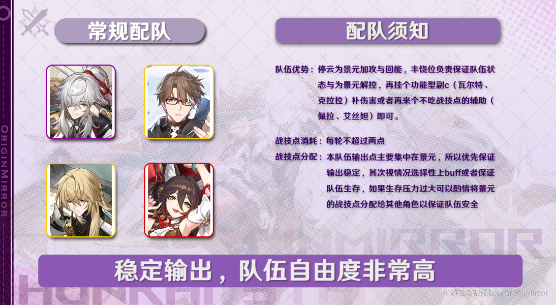 崩坏星穹铁道景元配队阵容推荐 景元阵容怎么搭配