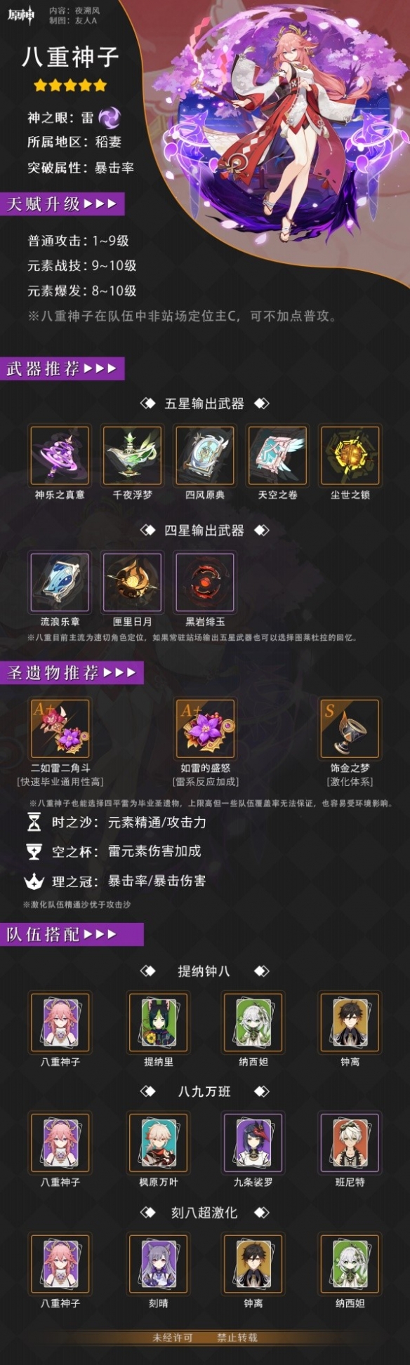 《原神》3.7版八重神子培养一览 八重神子怎么培养？