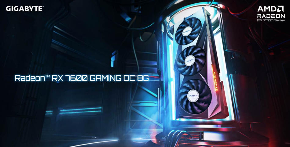 技嘉发布AMD Radeon RX 7600显卡，风之力散热系统为1080p游戏和串流提供强劲性能