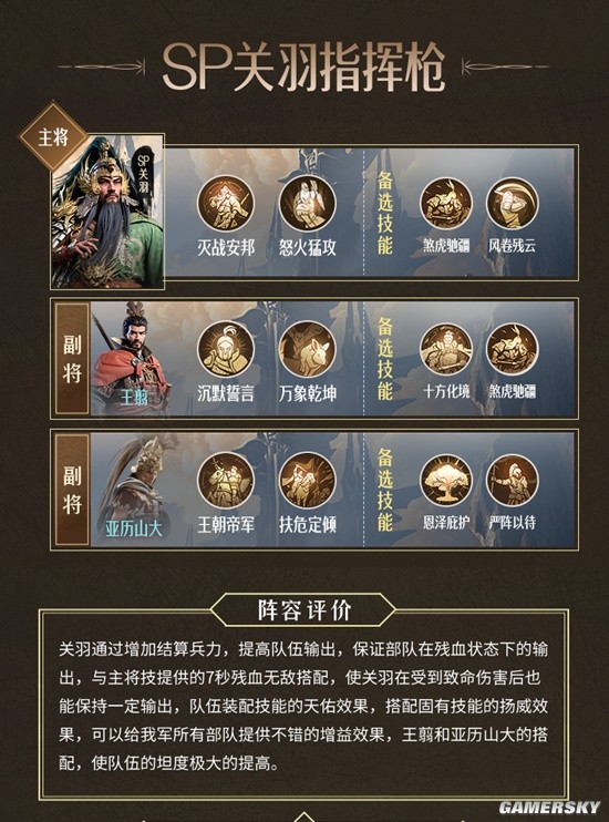 《重返帝国》SP关羽指挥枪新阵容推荐