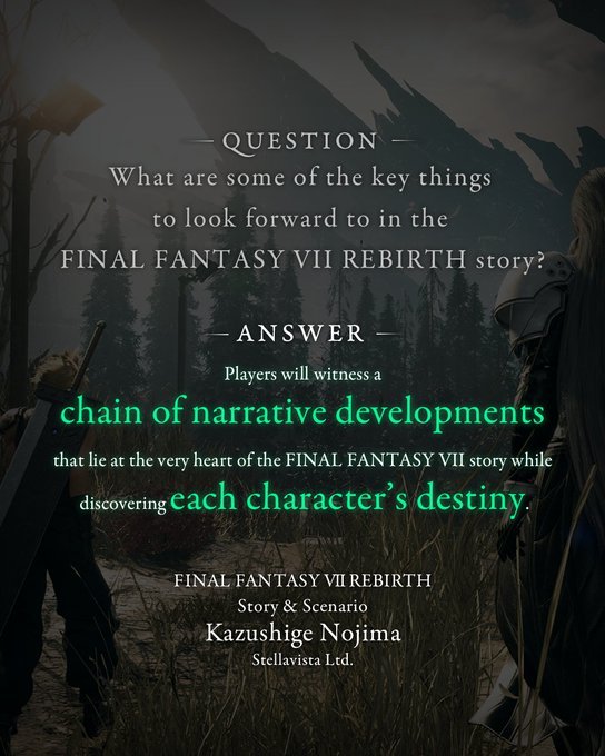 《FF7重生》叙事发展是核心 将揭示每个角色的命运
