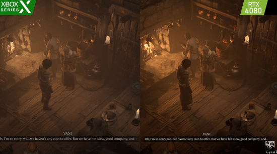《暗黑4》XSX和RTX4080画面对比：主机版有些糊