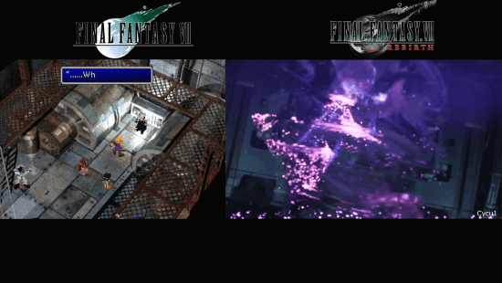 《FF7重生》和原版对比 陆行鸟牧场、宇宙峡谷等