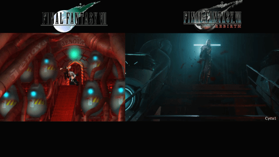 《FF7重生》和原版对比 陆行鸟牧场、宇宙峡谷等