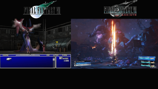 《FF7重生》和原版对比 陆行鸟牧场、宇宙峡谷等