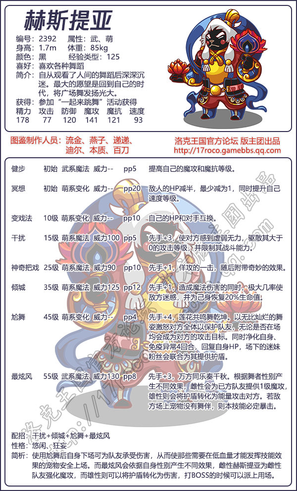 洛克王国赫斯提亚技能表