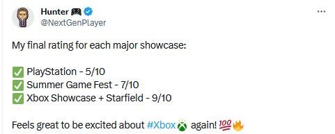 6月展会玩家评分 Xbox展会获多数网友心中第一