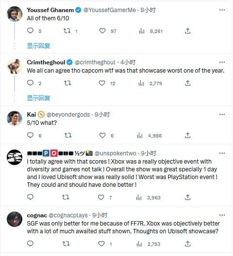 6月展会玩家评分 Xbox展会获多数网友心中第一
