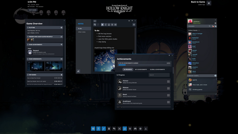 Steam桌面客户端测试版更新:新增笔记、在游戏中固定窗口功能