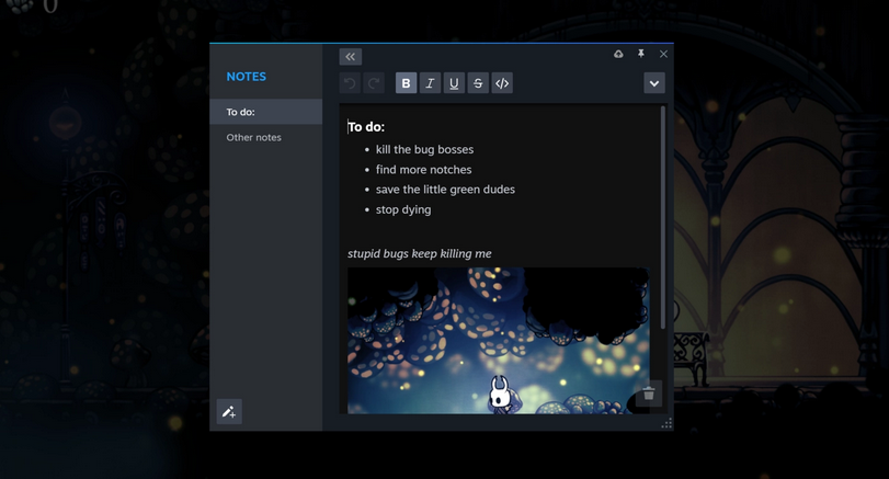 Steam桌面客户端测试版更新:新增笔记、在游戏中固定窗口功能