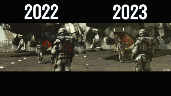 《星空》22年和23年演示对比：角色细节明显降级