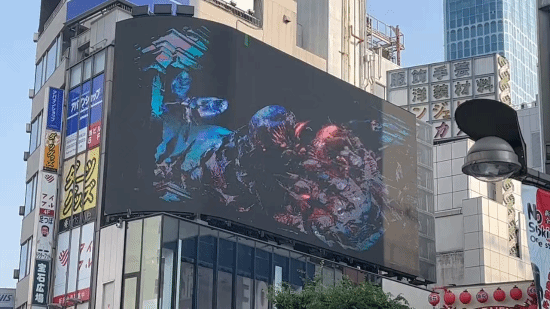 《FF16》裸眼3D广告现身新宿街头 召唤兽炸裂激斗