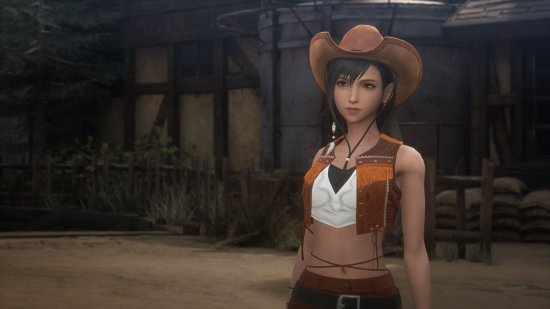 《最终幻想7：重制版》官方分享蒂法最新艺术图！西部牛仔风美女