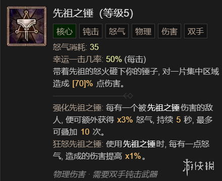 《暗黑破坏神4》德鲁伊速刷先祖锤BD加点指南
