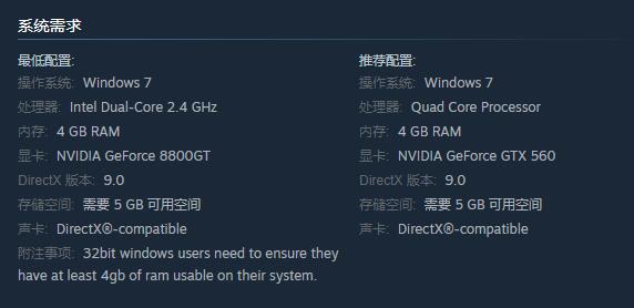 steam森林配置要求