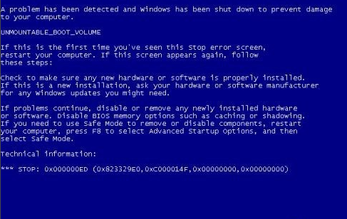 0x000000ed蓝屏代码是什么意思 0x000000ed蓝屏代码是什么意思 win7