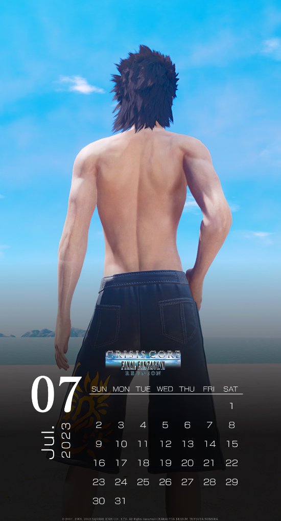 清凉一夏！《最终幻想7：核心危机 重聚》官方发布7月日历壁纸