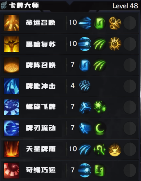 命运方舟卡牌大师怎么加点 卡牌大师练级加点推荐
