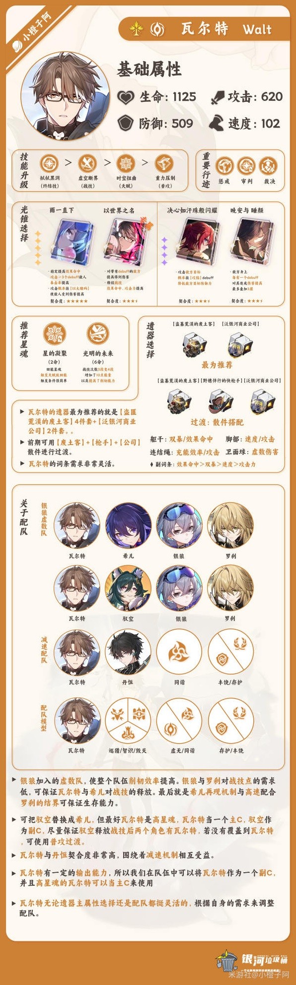 《崩坏星穹铁道》瓦尔特详细培养指南 瓦尔特装备推荐