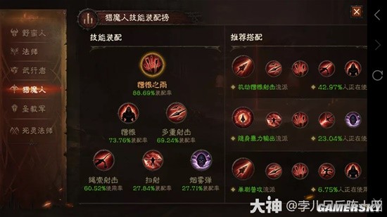 《暗黑破坏神：不朽》排行榜猎魔人搭配观测